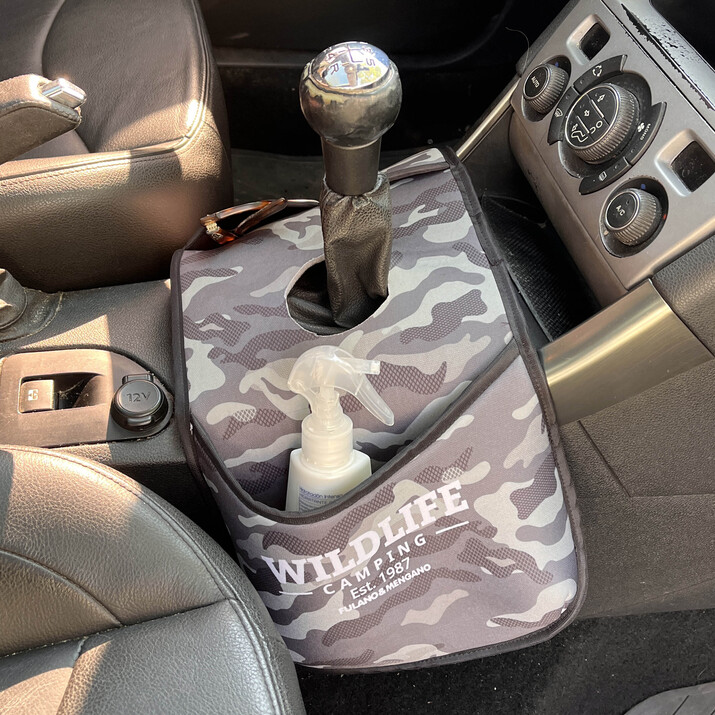 BOLSA DE AUTO DOBLE - CAMUFLADO GRIS